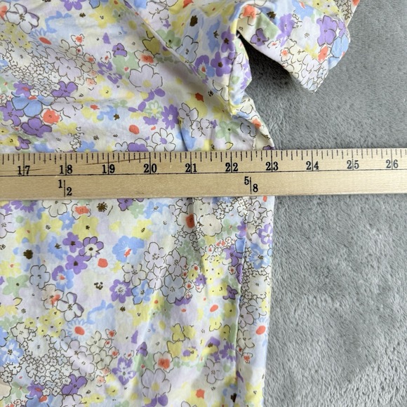 Levis Akiko Blouse Womens Medium Pastel Floral Puff Sleeve Relaxed Fit Coquette - Picture 3 of 11